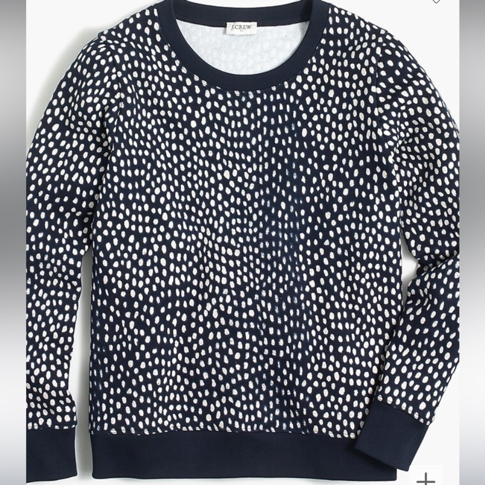 J. Crew Factory Navy and White Patterned Sweatshirt